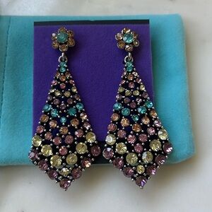 Colorful Rhinestone Drop statement Earrings‎